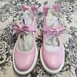 Dolls Kill Koi Pink and White Mary Janes-SEE Photos